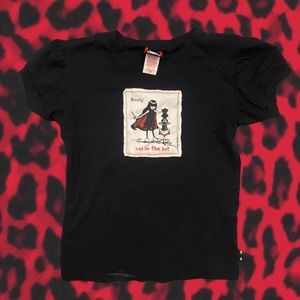EMILY THE STRANGE BABY TEE SIZE S PATCH Y2K EMO MALL GOTH AUTHENTIC
